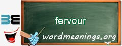 WordMeaning blackboard for fervour